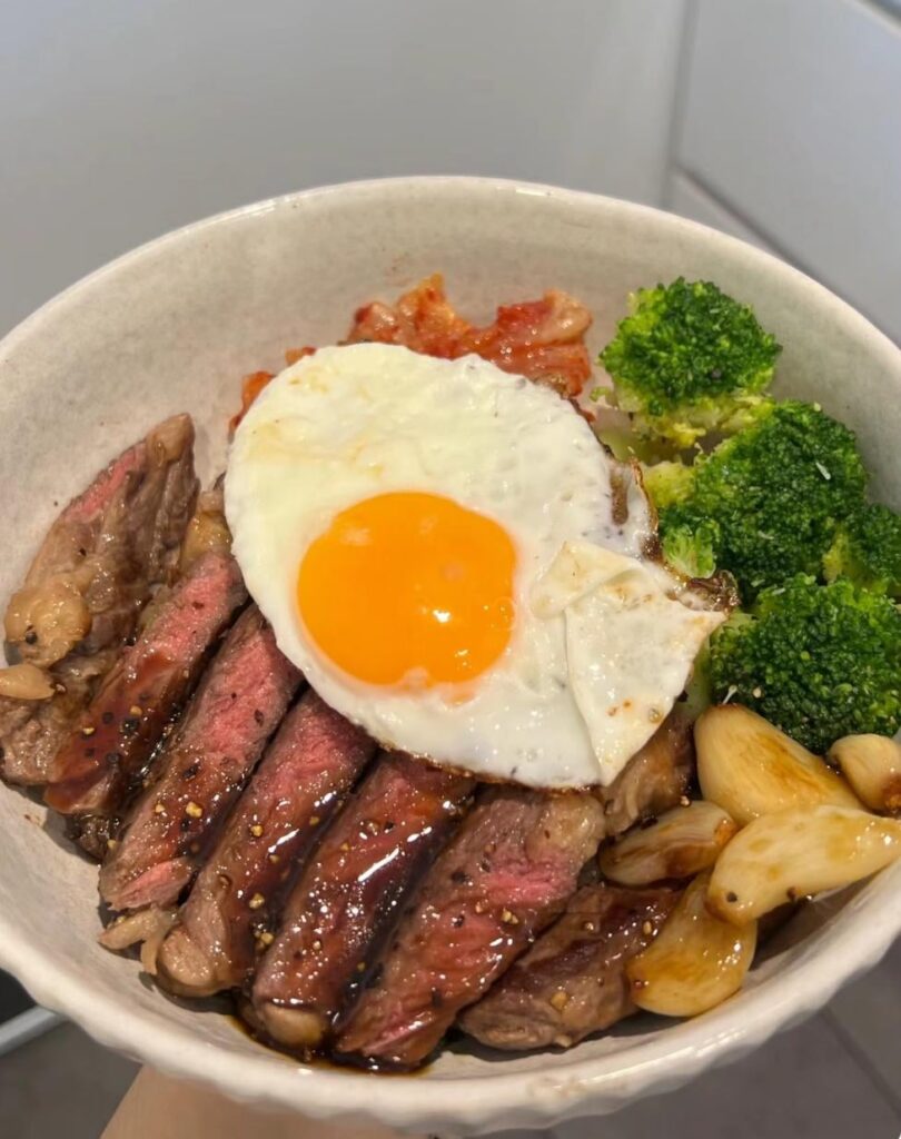 My lunch today. Looks so much better with an egg on top of it.