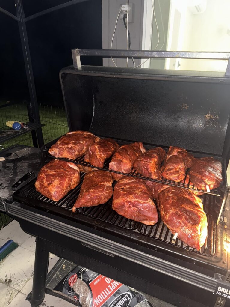What 80 lbs of pork shoulder looks like