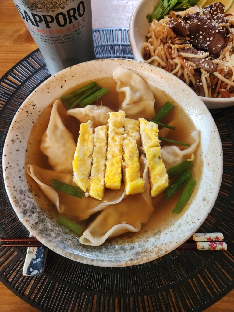 Bulgogi and Soba Noodles 🍜and Mandu Guk 🥣