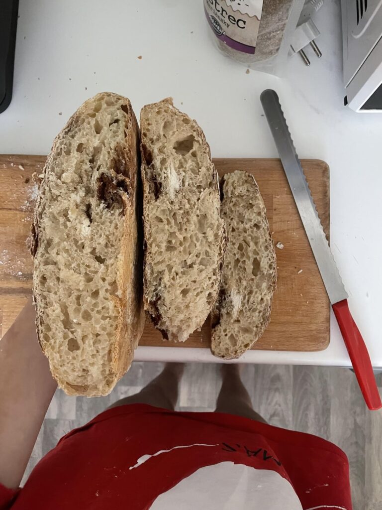 My first vs my last sourdough loaf :)