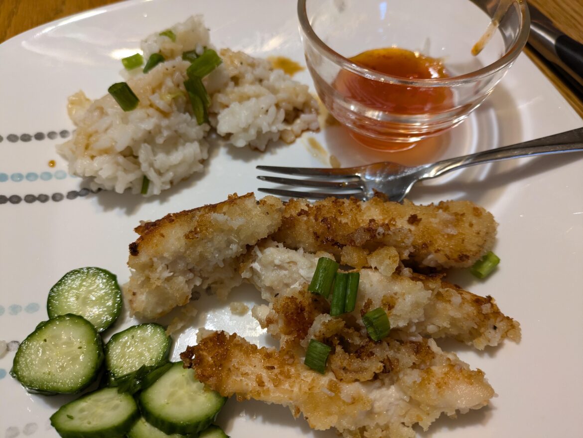 Crispy coconut chicken
