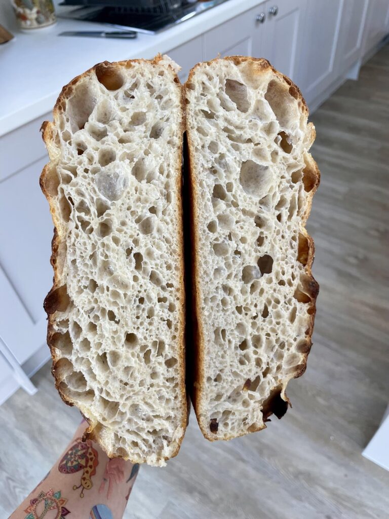Had a play at a 90% hydration sourdough