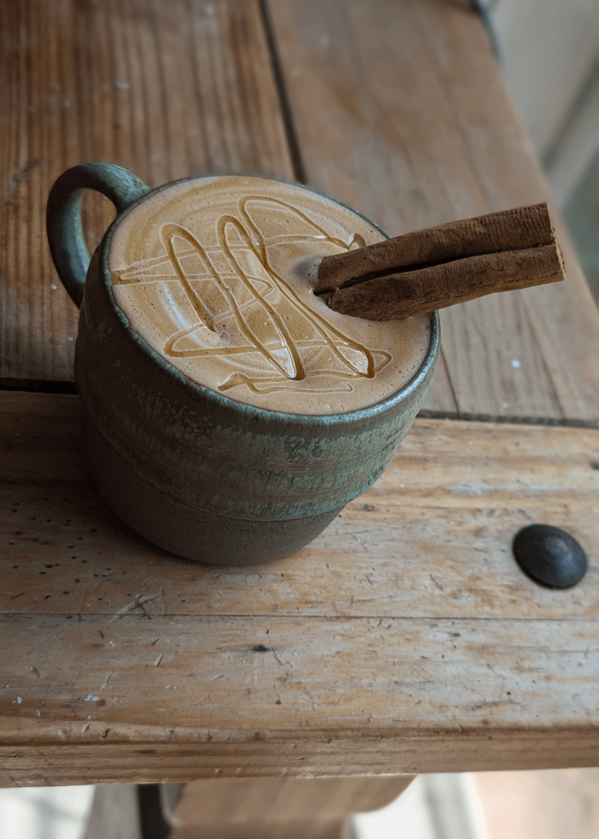 I usually only drink plain lattes but made a honey cinnamon vanilla latte today. Put a cinnamon stick in bc it looks cool but also steamed some powder into the milk