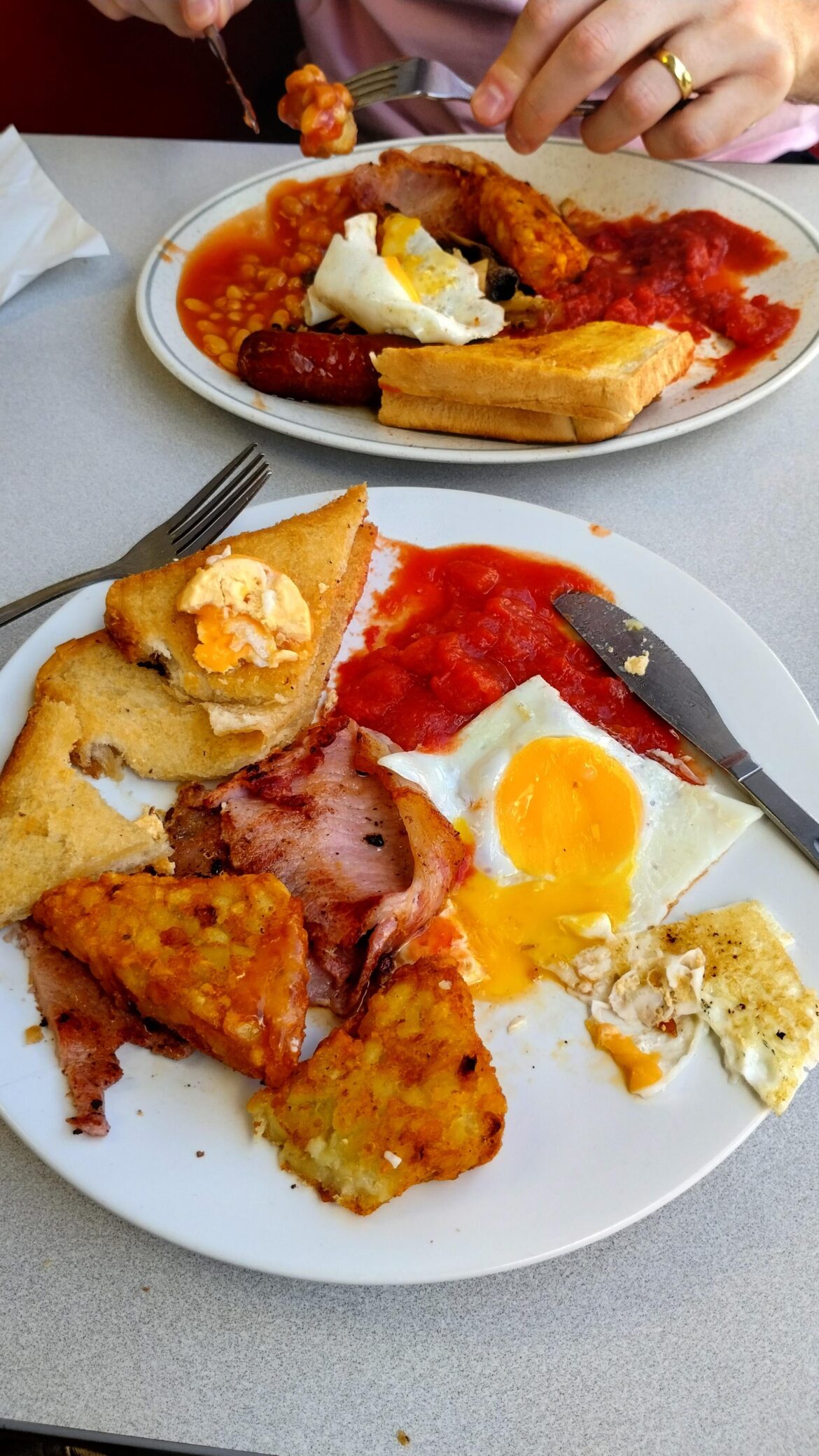 Greasy spoon breakfast. £6.40 well spent (inc tea)