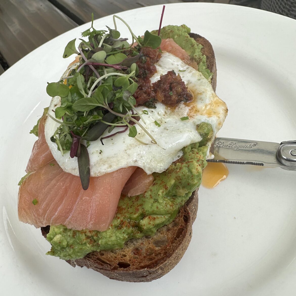 Avocado toast at Tiny Boxwoods Austin🥑