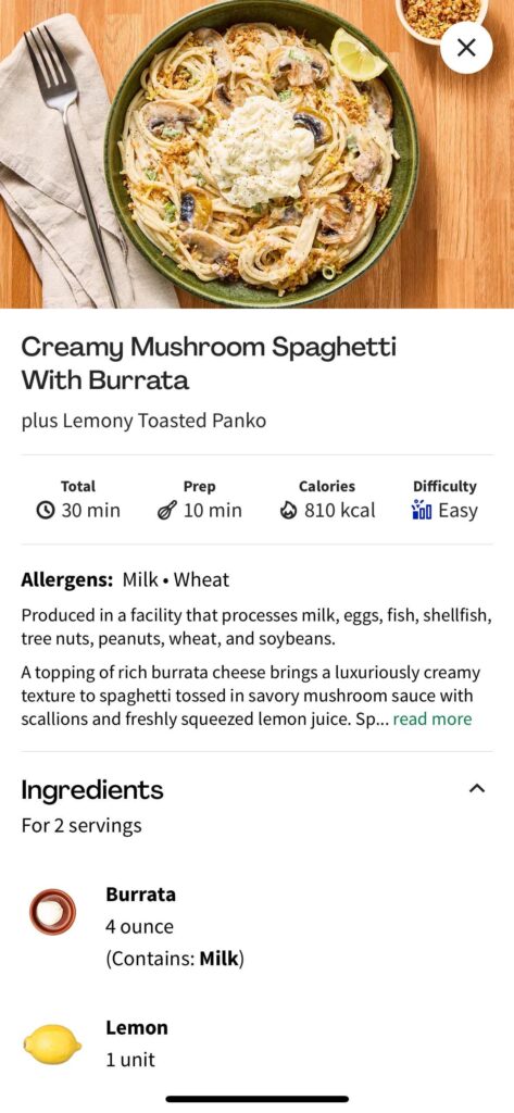 Mushroom Burrata Pasta