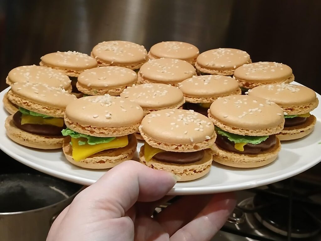 Finally got around to making burger macarons