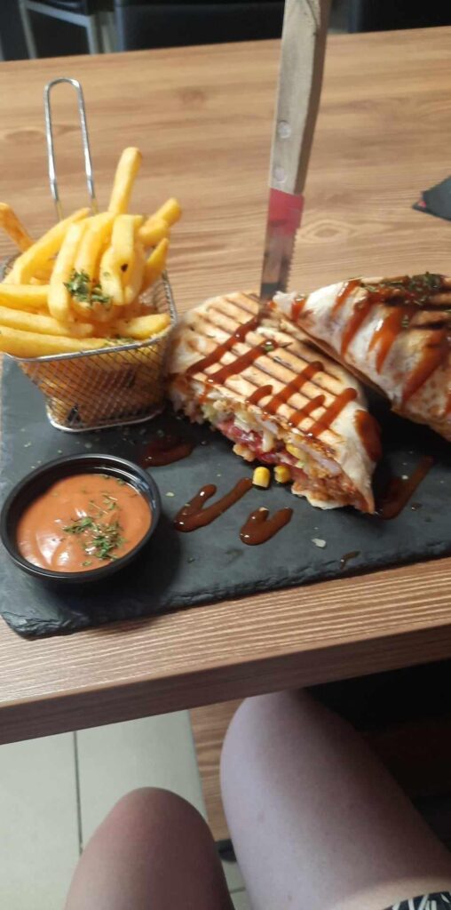 Nothing tastes quite as good as ketchup on a stone slab