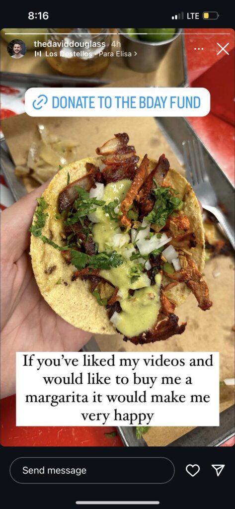 he wants us to Venmo him for his birthday…?