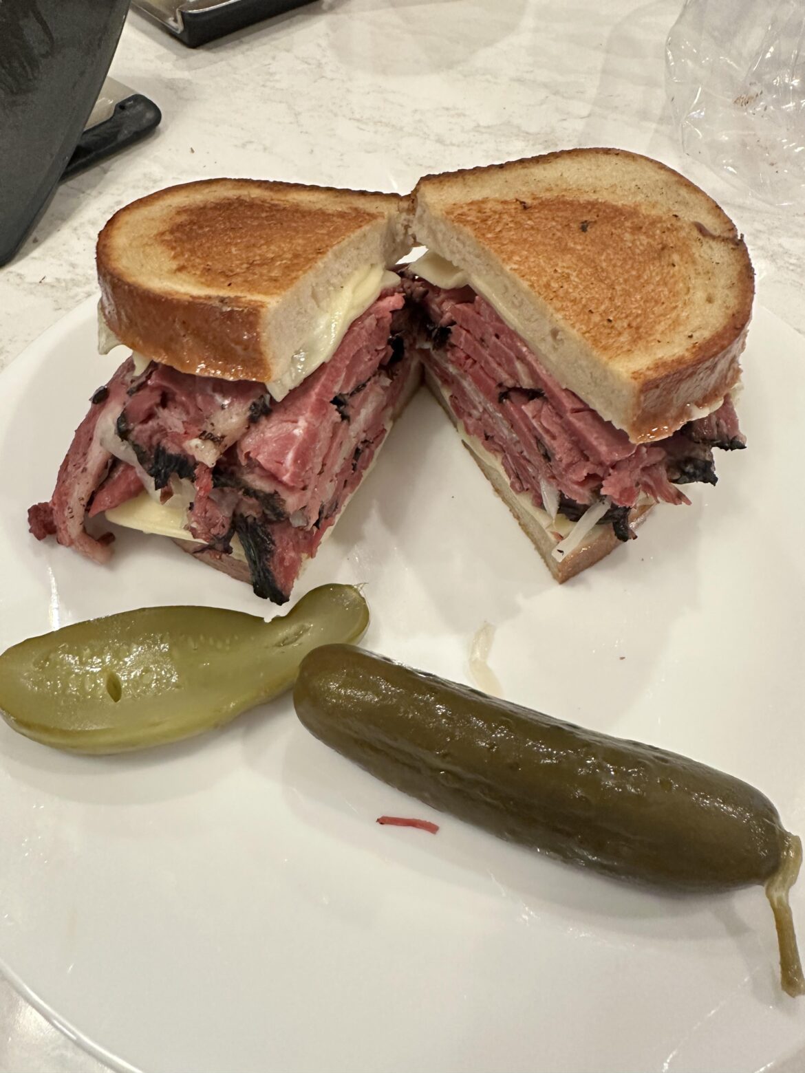 Pastrami on rye with a pickle