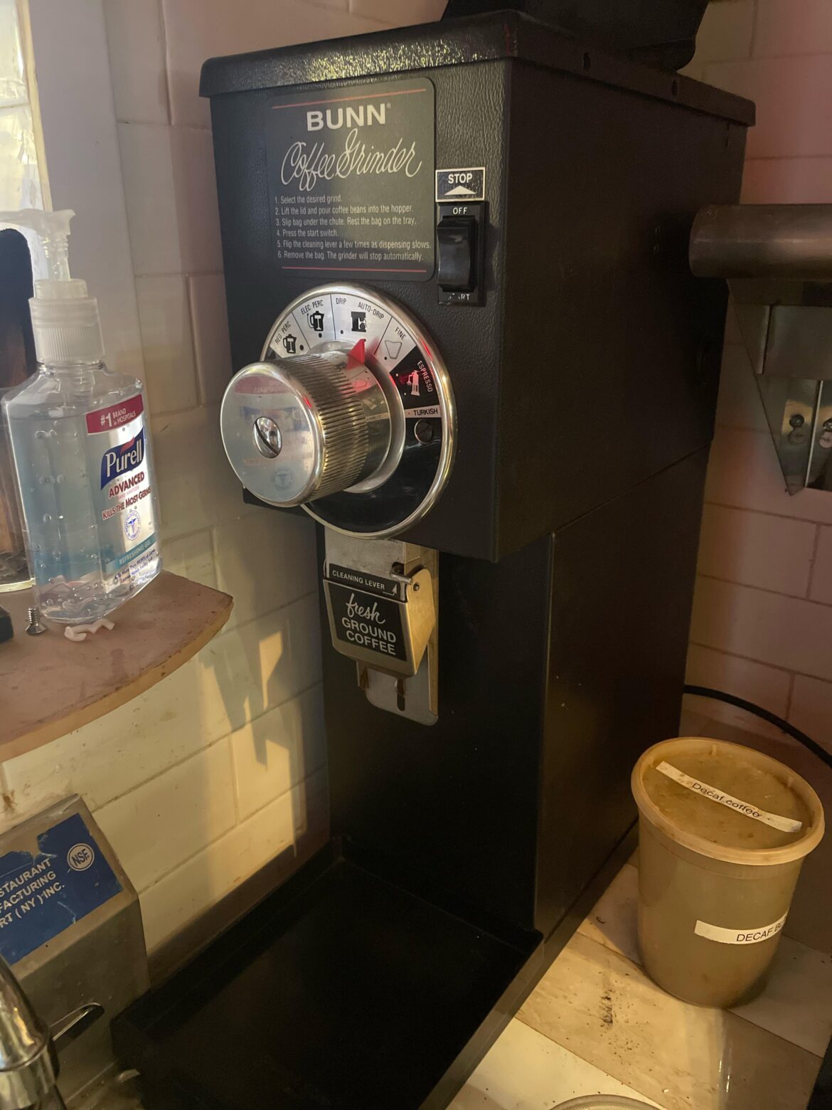 Put coffee grounds in bunn grinder and now it’s clogged and won’t turn on.