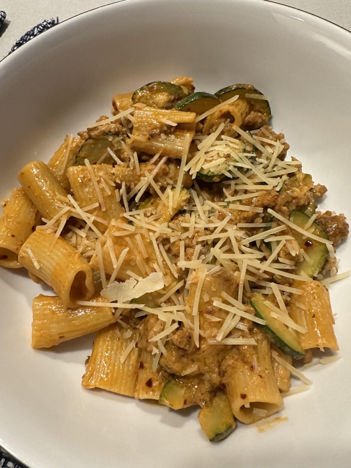 Rigatoni Rosa, delicious as always.