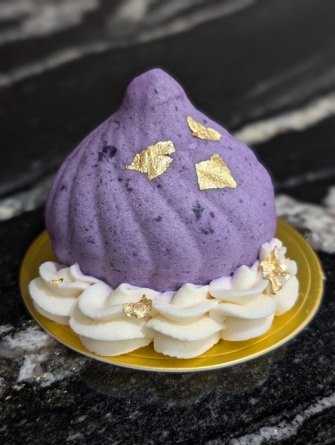 Mini ube mousse cake