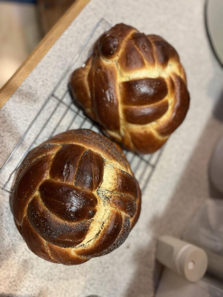 My dad and I made challah together.