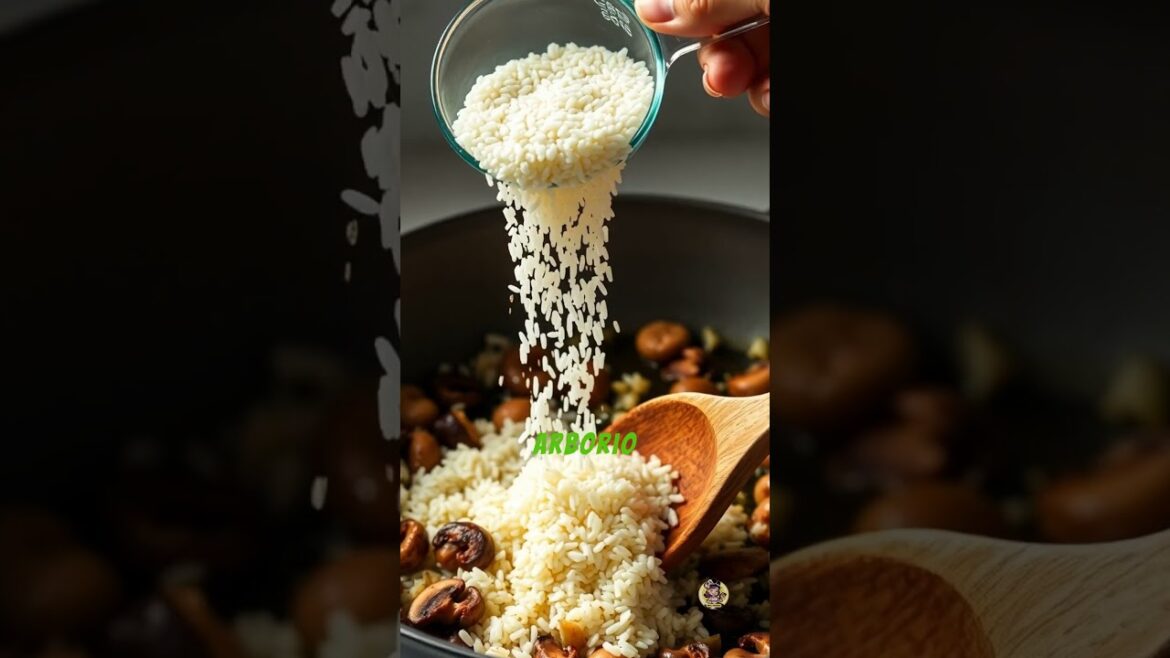 Rich and creamy mushroom risotto, step-by-step in just a minute   #viralshorts  #cooking