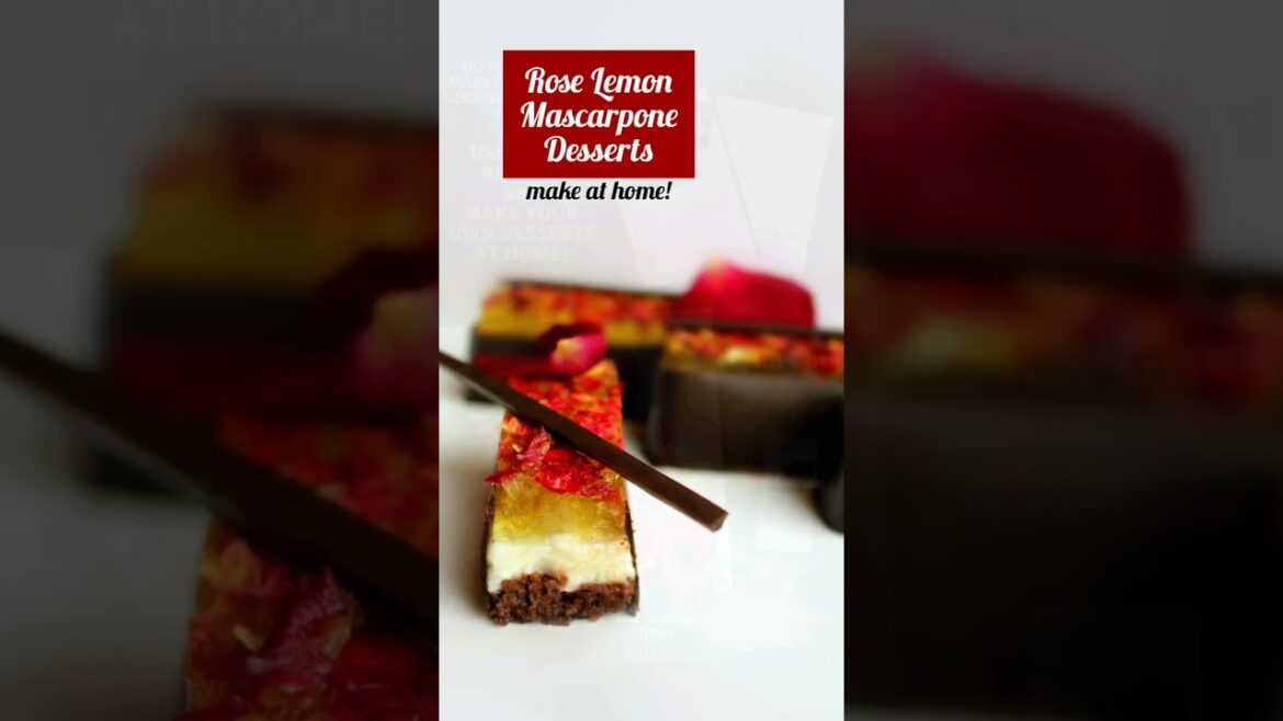 Rose Lemon Mascarpone Desserts on Brownie Base  | DIY Recipe #desserttutorial #bakeathome #brownies