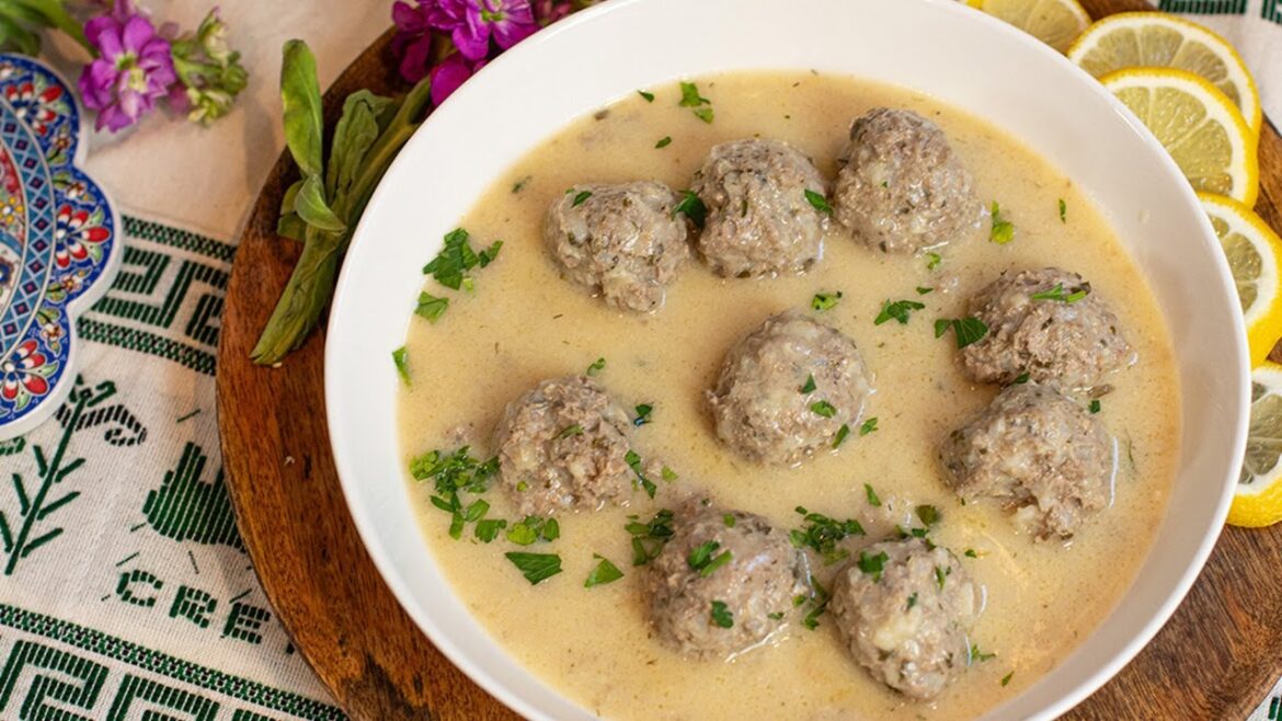 Youvarlakia Avgolemono: Greek Soup with Meatballs