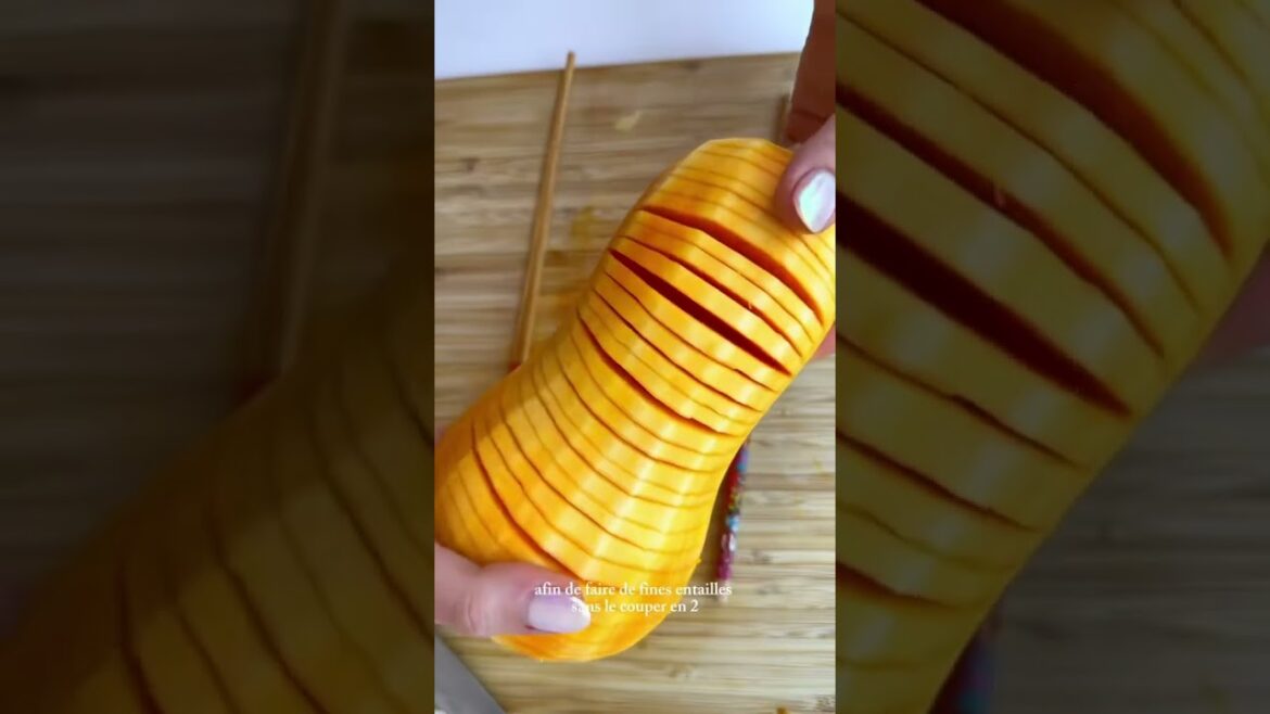 Butternut hasselback: Recette ci-dessous la description #cooking #pourtoi #cuisine #shorts #vlog