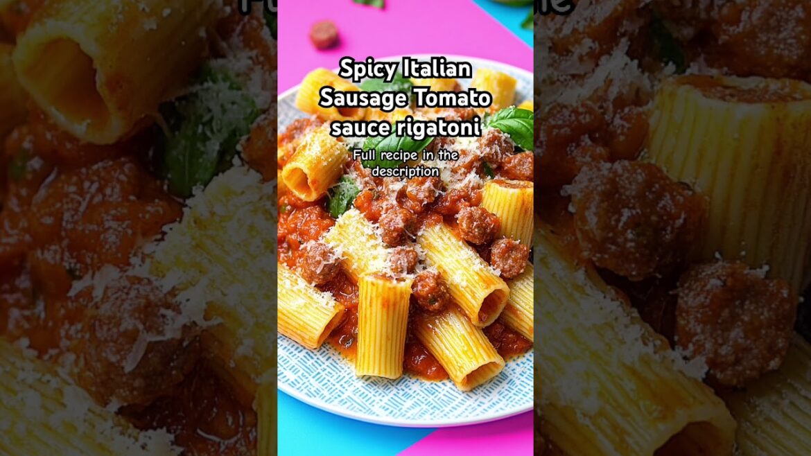 Spicy Italian Sausage Rigatoni with Tomato Basil Sauce full #Recipe #shorts #food Spicy Italian Sausage Rigatoni with Tomato Basil Sauce full #Recipe #shorts #food