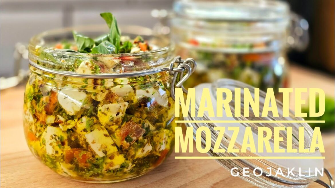Marinated Mozzarella #marinatedmozzarella #mozzarella #marinated #mozzarellacheeserecipe