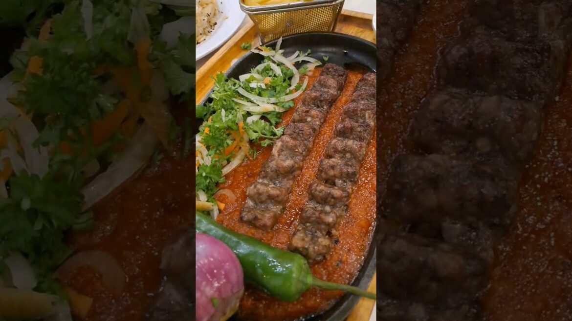 LUNCH :LAMB WITH HUMMUS , BEEF KEBAB AND YEMENI BREAD . ARABIC FOOD IN MALAYSIA.