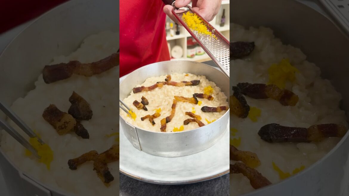 Risotto de gorgonzola con guanciale y naranja Risotto de gorgonzola con guanciale y naranja