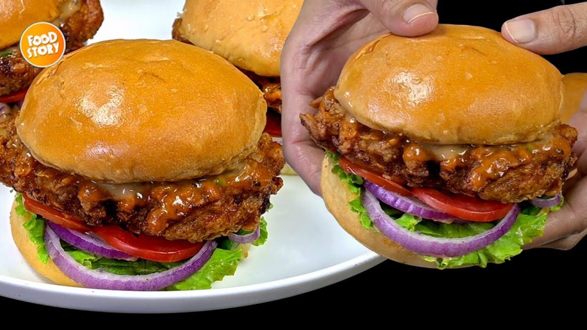 Super Crispy and Juicy Fried Chicken Sandwich Recipe by Samina Food Story Super Crispy and Juicy Fried Chicken Sandwich Recipe by Samina Food Story