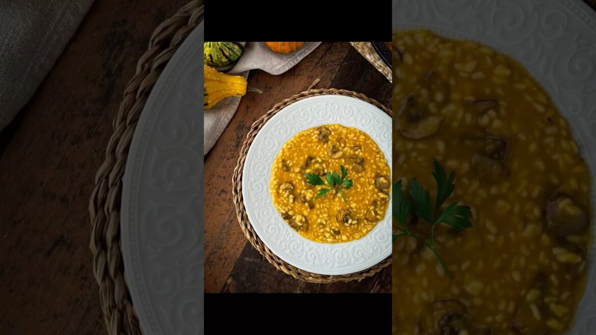 RISOTTO DE CALABAZA Y PORTOBELLO #risotto #portobello #calabaza #arroz #comida #otoño #menu #orez