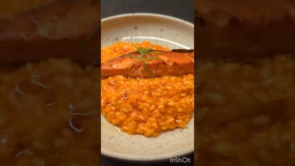 Risotto with salmon, tomato and paprika. #cooking #food #recipe #kochen #essen