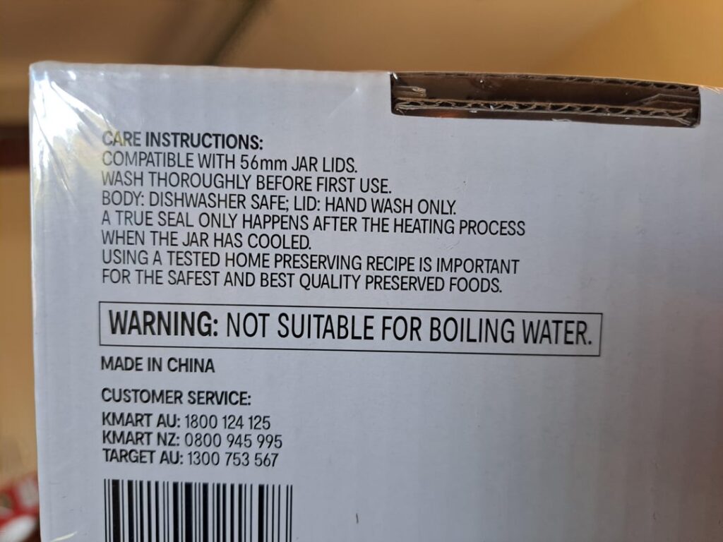 What does this mean? Can i use these preserving jars? (Kmart)