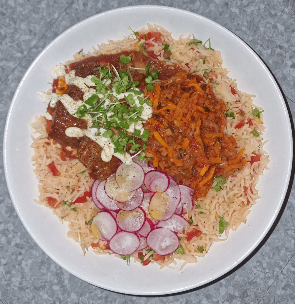 Lazy but Healthy Mackerel and kimchi rice bowl.