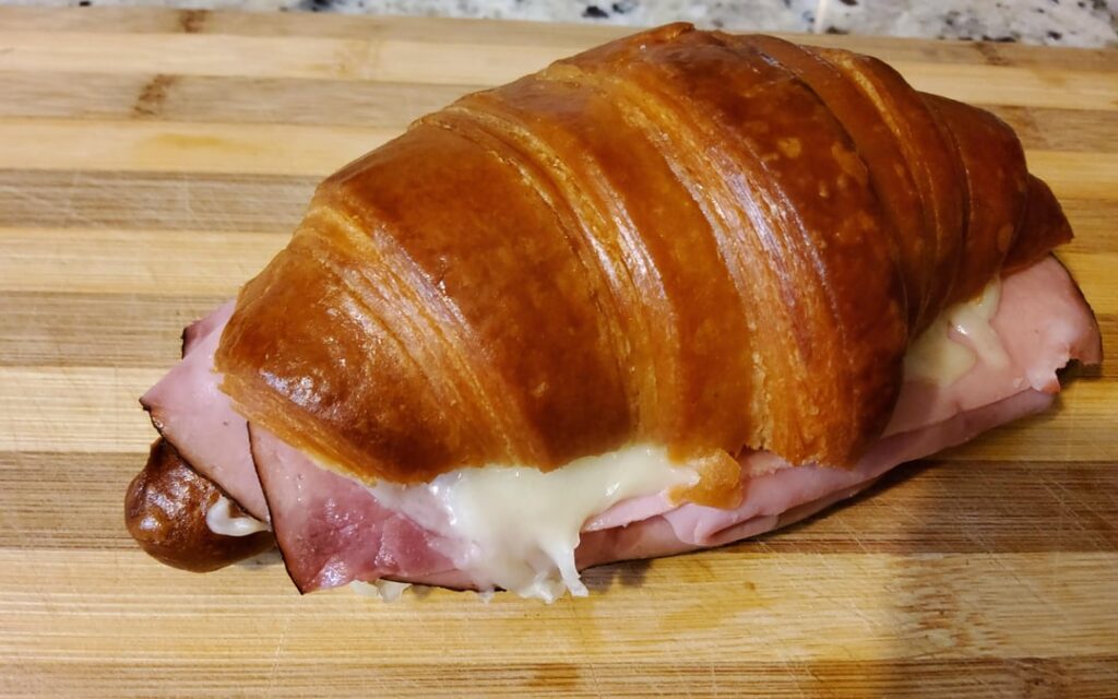 Hot Ham and Swiss croissant