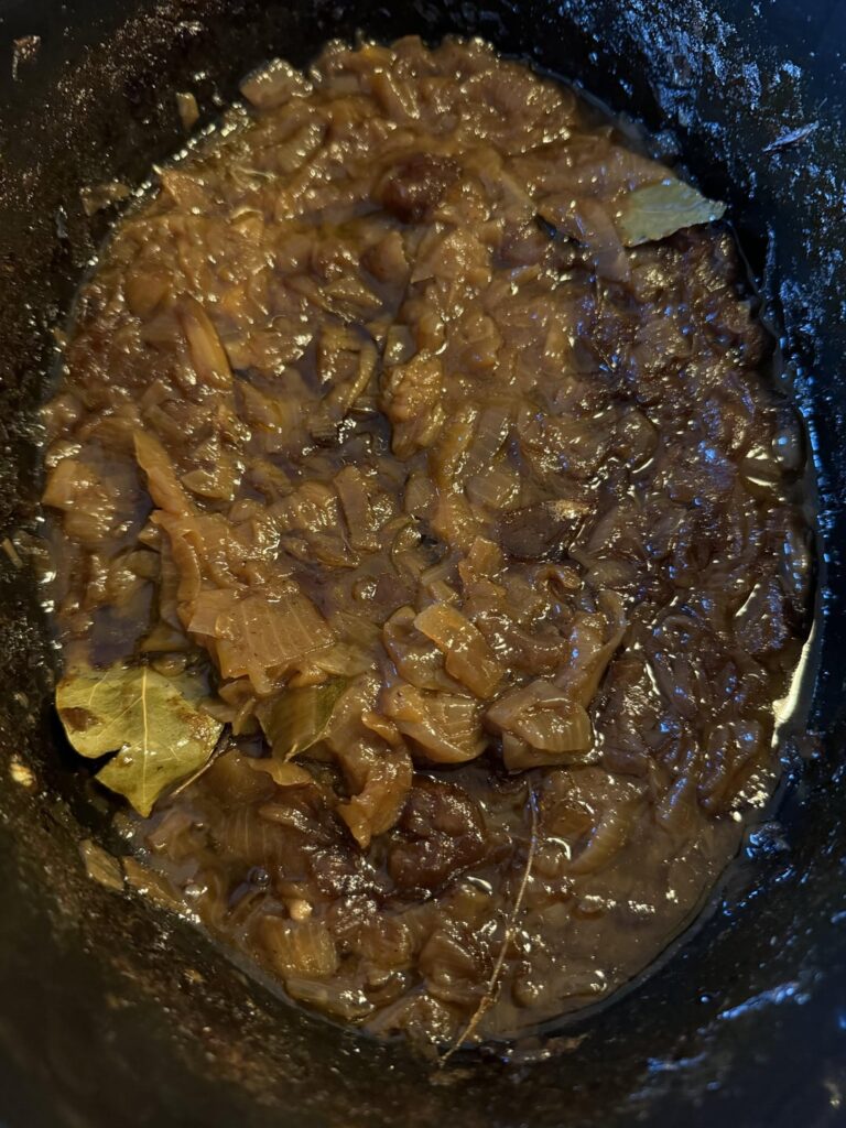 12 hour slow cooker caramelized onions for French onion soup tonight