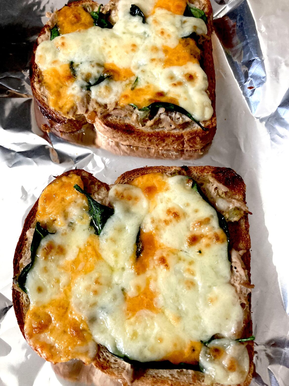 Tuna melts open faced