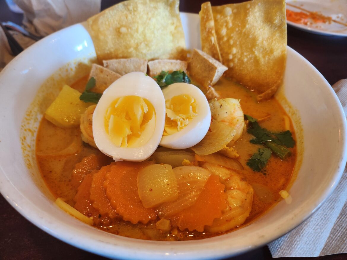 Cambodian extra spicy soup Mi Kary