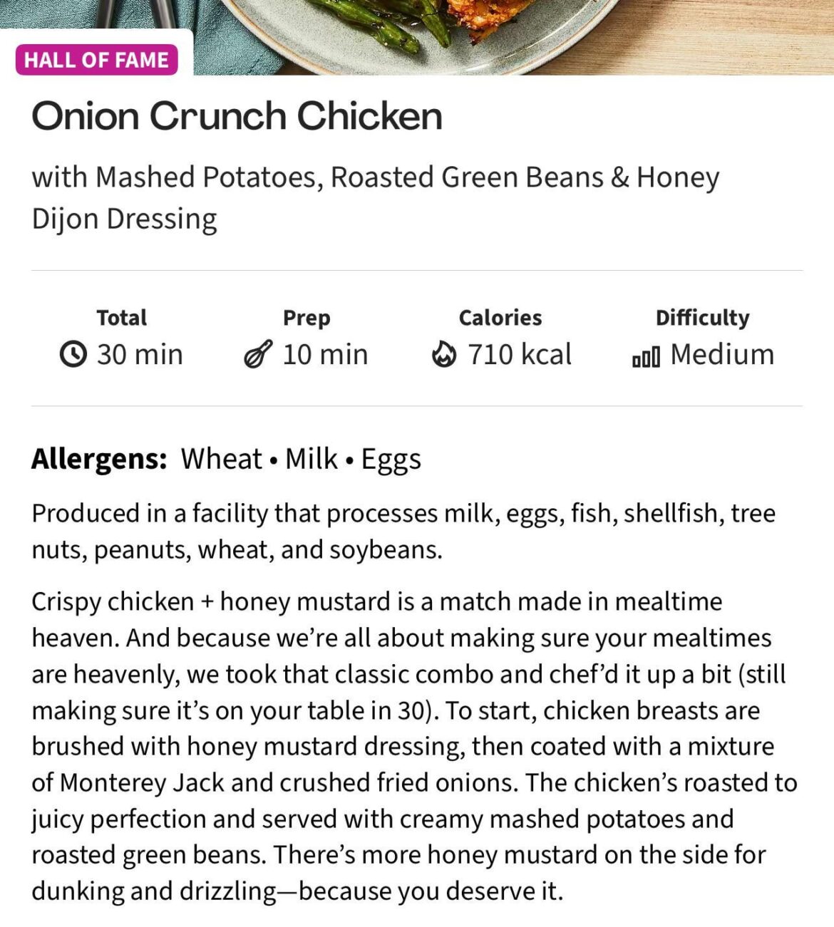 Question about hello fresh