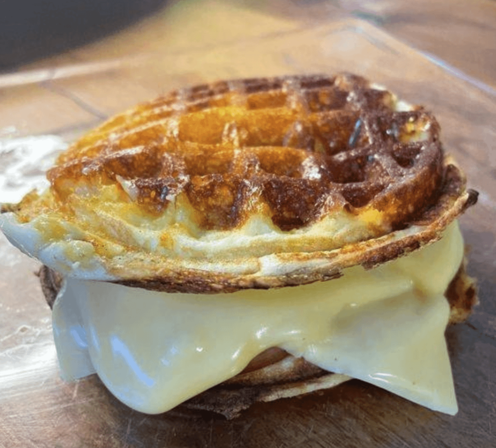 Chaffle Breakfast Sandwich Bread with Egg