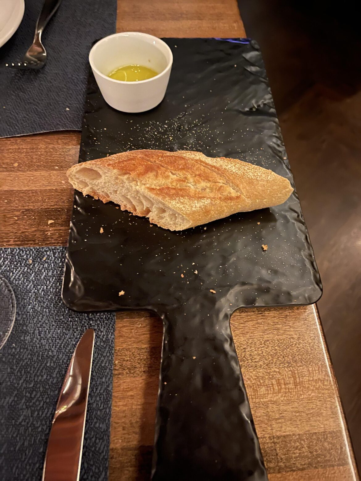 Bread on a stone slab
