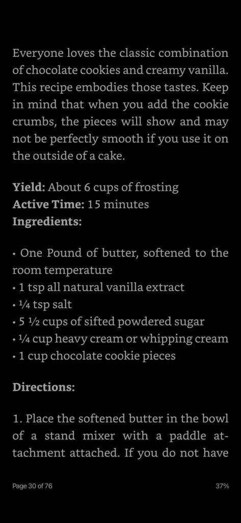 Cookies and cream buttercream