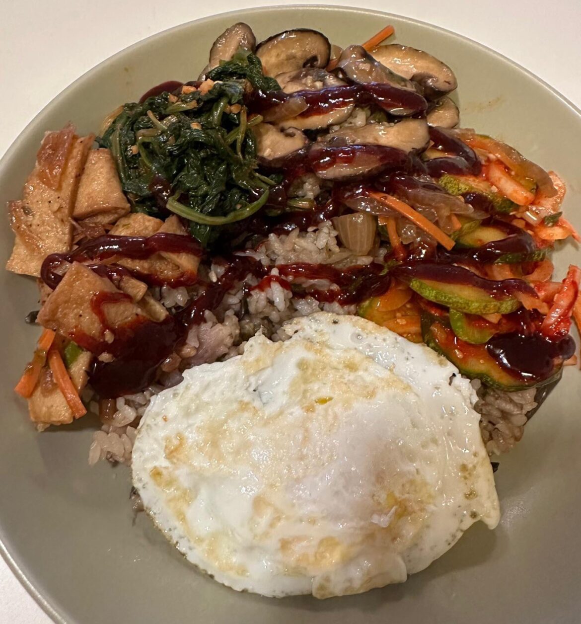 About to mix these leftovers up