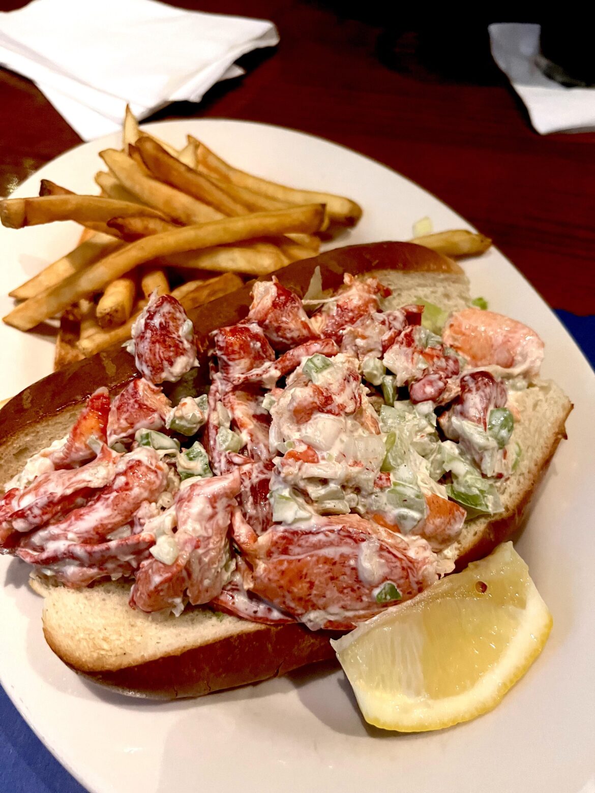 Lobster roll from Hot Stove Saloon, Harwich, MA (on Cape Cod)
