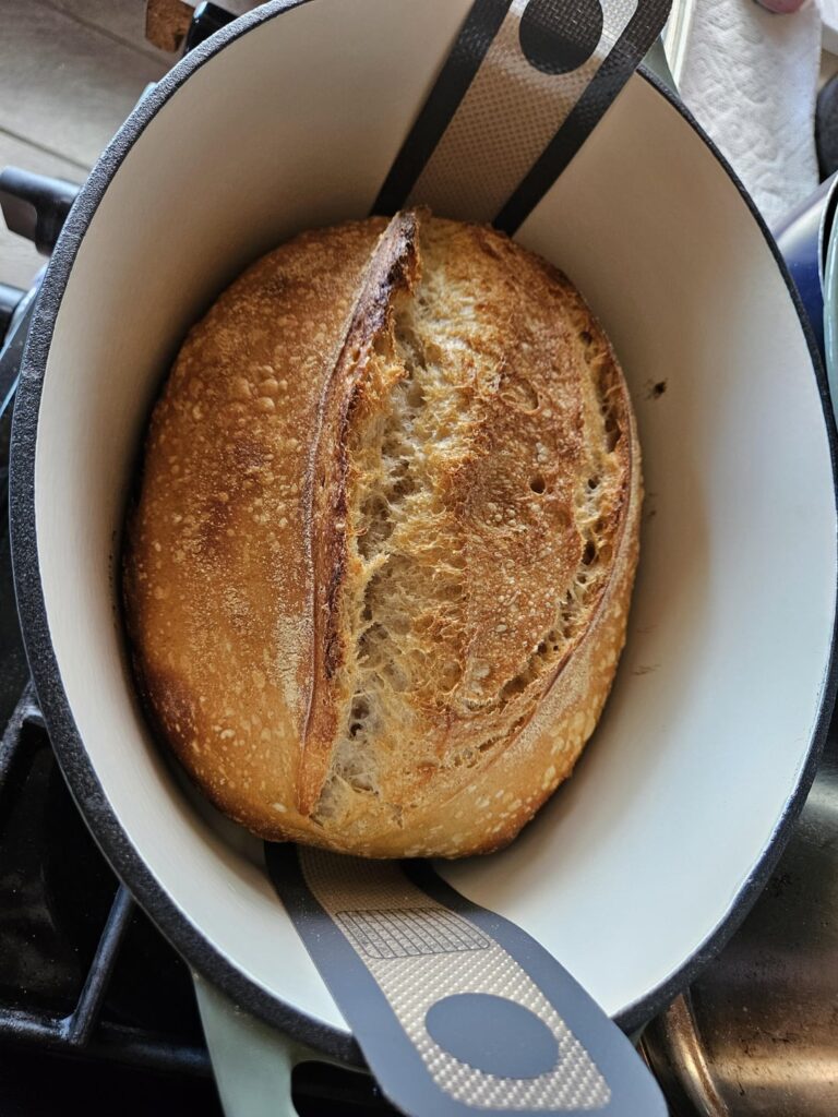 My first oval loaf in my new dutch oven!