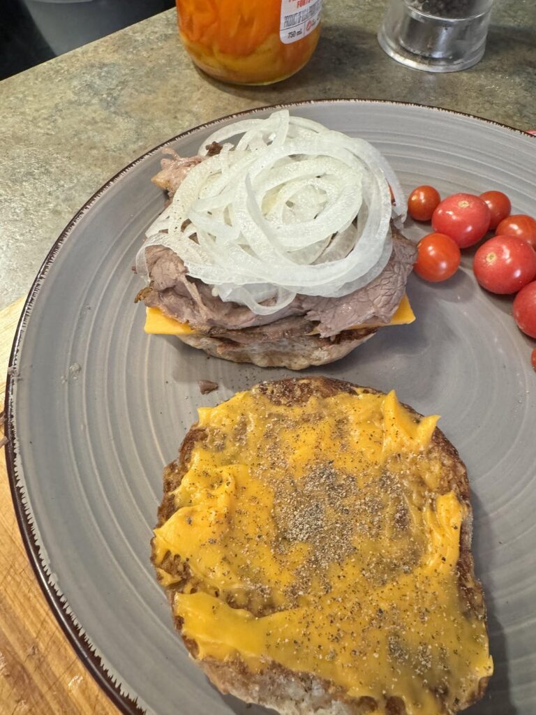 My beef and cheese sandwich.