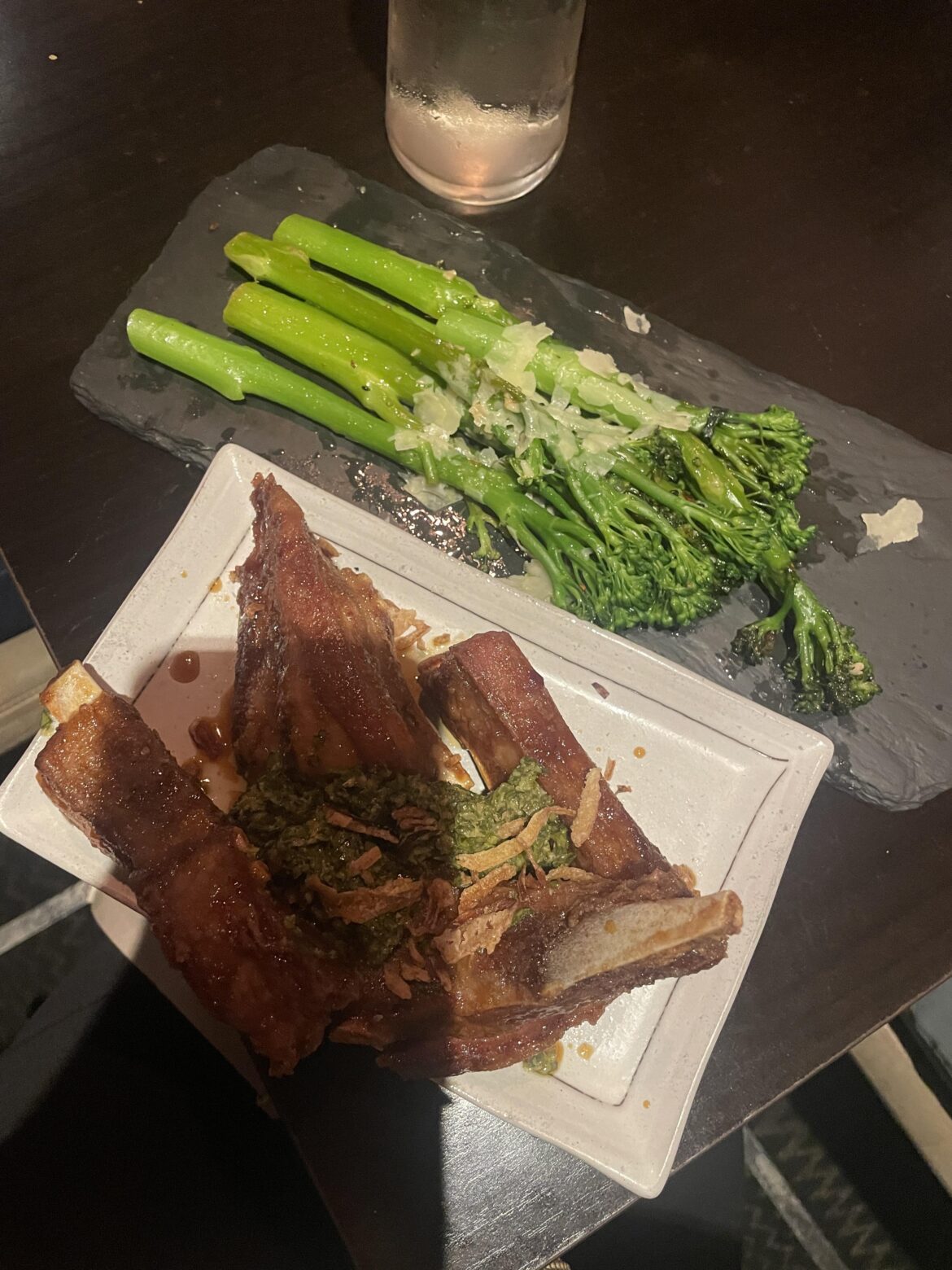 Good ole slab of stone for my broccolini.
