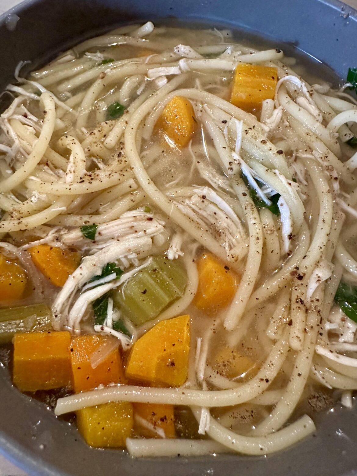Homemade chicken noodle soup