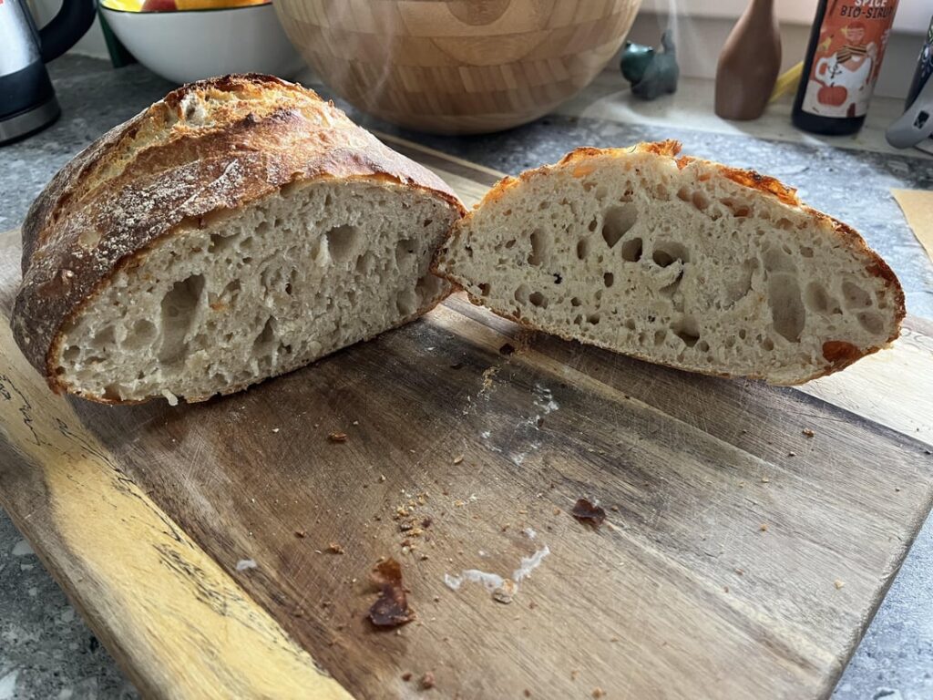 Under or over proofed or not long enough in the oven ?