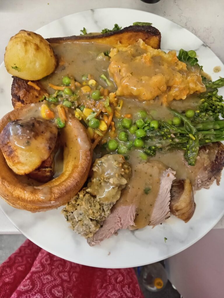 Roast lamb, was delicious