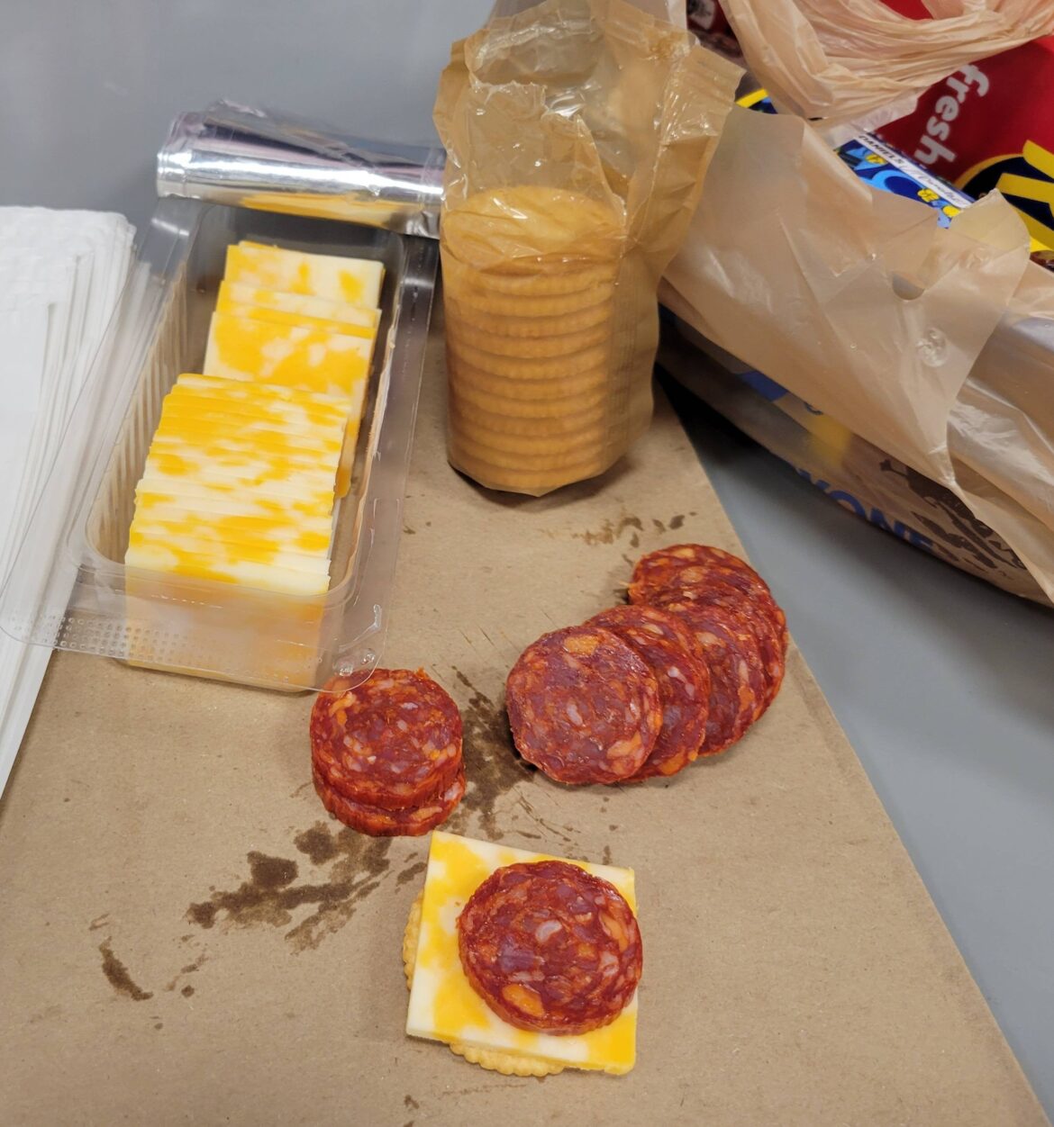 We use trolleys at work, I called it CharcuterieTrolley, nobody got it. Didn't get a break so this was all I ate.