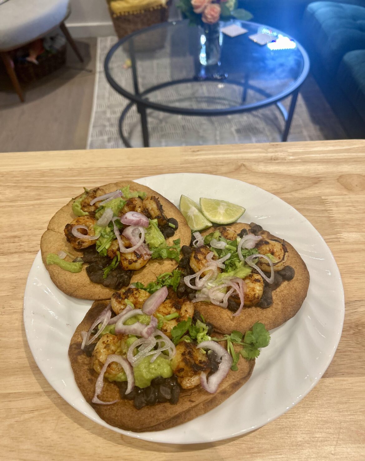 Mexican Shrimp and Black Bean Toastadas (my first time trying premium…)