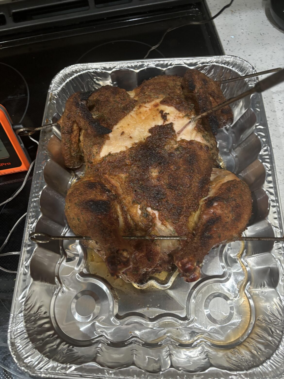 Whole chicken skin splitting